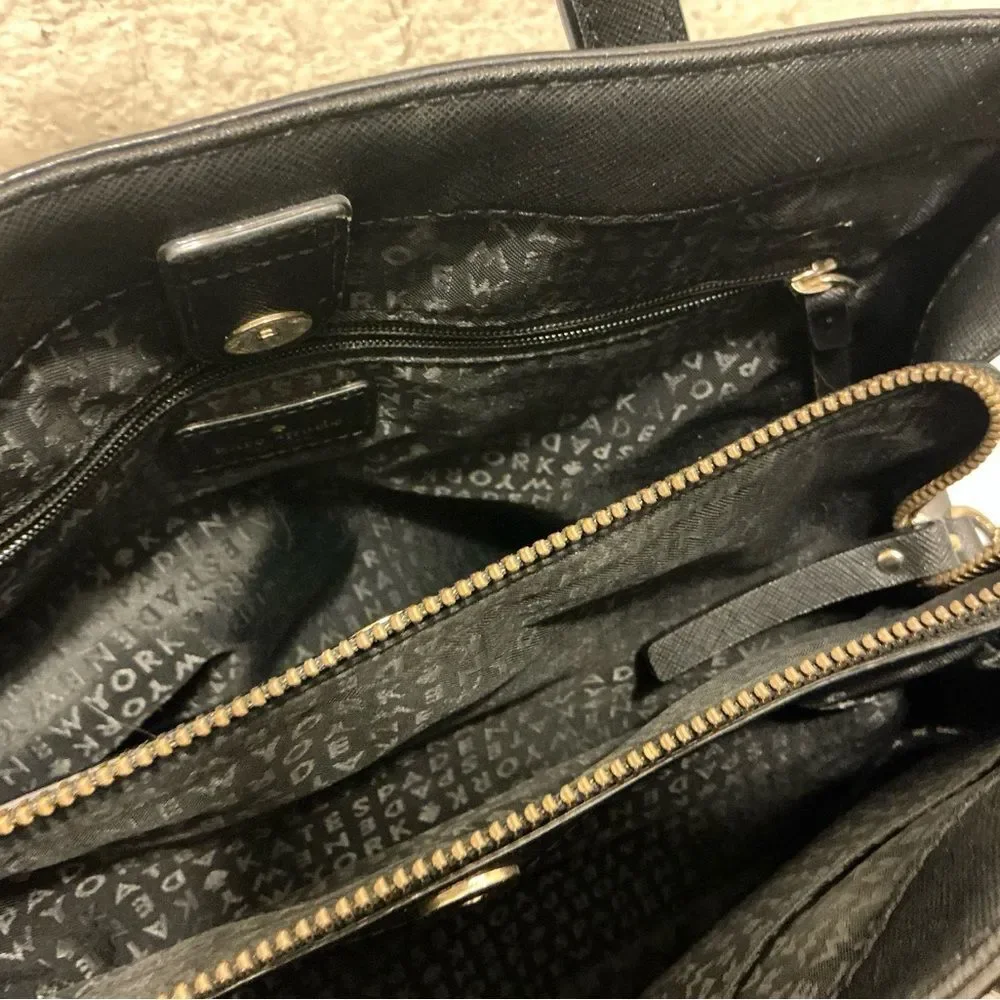 Kate Spade Black Satchel Bag crossbody multi compartment